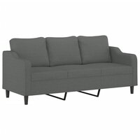 Driezitsbank 180 cm stof donkergrijs 2