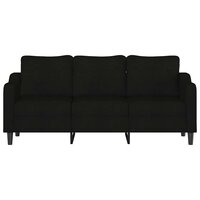 Driezitsbank 180 cm stof zwart 3