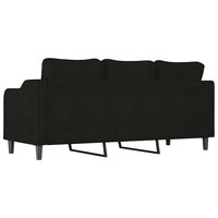 Driezitsbank 180 cm stof zwart 5