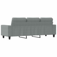 Driezitsbank 180 cm stof lichtgrijs 5