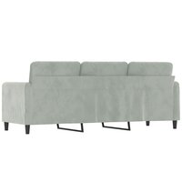 Driezitsbank 180 cm fluweel lichtgrijs 5