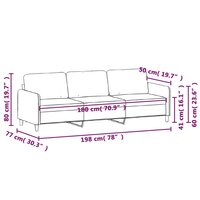 Driezitsbank 180 cm fluweel donkergrijs 8
