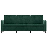 Driezitsbank 180 cm fluweel donkergroen 3
