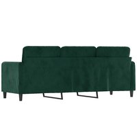 Driezitsbank 180 cm fluweel donkergroen 5