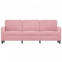 Driezitsbank 180 cm fluweel roze 3