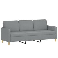 Driezitsbank 180 cm stof lichtgrijs 2