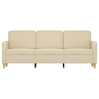 Driezitsbank 180 cm stof cr&amp;egrave;mekleurig 3