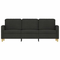 Driezitsbank 180 cm stof zwart 3