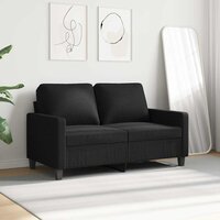 Tweezitsbank 120 cm stof zwart 3