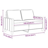 Tweezitsbank 120 cm stof lichtgeel 9