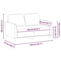 Tweezitsbank 120 cm kunstleer grijs 9