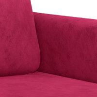Tweezitsbank 120 cm fluweel wijnrood 6