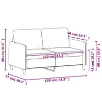 Tweezitsbank 120 cm fluweel bruin 8
