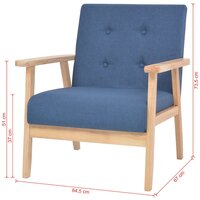 Bankstel stof blauw 2-delig 9