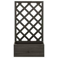 Latwerkplantenbak 50x25x90 cm massief vurenhout grijs  2
