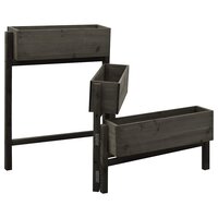Plantenbak inklapbaar 60x14x75 cm massief vurenhout grijs 2