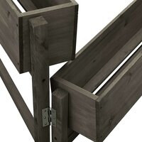 Plantenbak inklapbaar 60x14x75 cm massief vurenhout grijs 3
