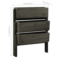 Plantenbak inklapbaar 60x14x75 cm massief vurenhout grijs 5