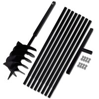 Grondboor met handvat 200 mm en verlengstukken 9 m (staal) 2