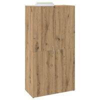 Kantoorkast Artisanaal eiken 60 x 32 x 115 cm Bewerkt hout 3