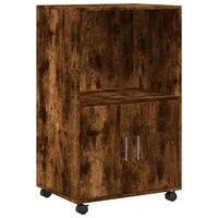 Rolkast 55x40x91 cm bewerkt hout gerookt eikenkleurig 2