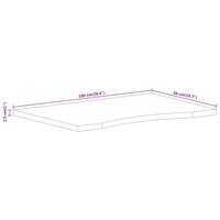 Bureaublad met ronding 100x50x2,5 cm massief ruw mangohout 8
