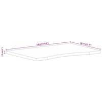 Bureaublad met ronding 100x80x2,5 cm massief ruw mangohout 8