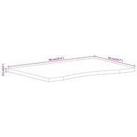 Bureaublad met ronding 90x50x2,5 cm massief ruw mangohout 8