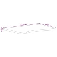 Bureaublad met ronding 80x50x2,5 cm massief ruw mangohout 8