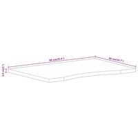 Bureaublad met ronding 90x50x2,5 cm massief ruw mangohout 8