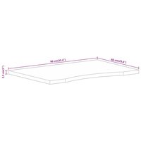 Bureaublad met ronding 90x60x2,5 cm massief ruw mangohout 8