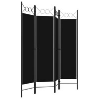 Kamerscherm met 4 panelen 160x180 cm zwart 3