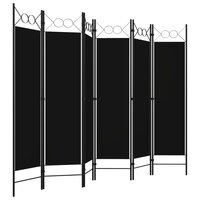 Kamerscherm met 6 panelen 240x180 cm zwart 3