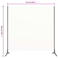 Kamerscherm met 1 paneel 175x180 cm stof wit 4