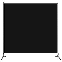 Kamerscherm met 1 paneel 175x180 cm zwart 3