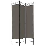 Kamerscherm met 3 panelen 120x200 cm stof antracietkleurig 4