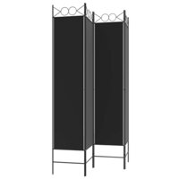 Kamerscherm met 4 panelen 160x200 cm stof zwart 5