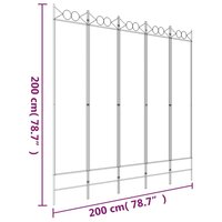 Kamerscherm met 5 panelen 200x200 cm stof zwart 8