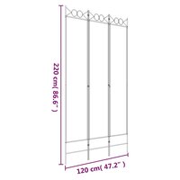 Kamerscherm met 3 panelen 120x220 cm stof zwart 8