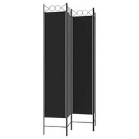  Kamerscherm met 4 panelen 200x200 cm stof zwart 5