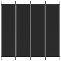 Kamerscherm met 4 panelen 200x200 cm stof zwart 3