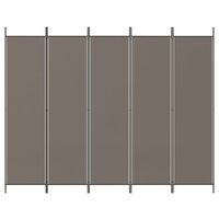 Kamerscherm met 5 panelen 250x200 cm stof antracietkleurig 3