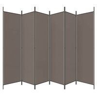 Kamerscherm met 6 panelen 300x200 cm stof antracietkleurig 6