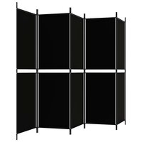 Kamerscherm met 5 panelen 250x180 cm stof zwart 5
