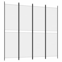 Kamerscherm met 4 panelen 200x200 cm stof wit 2