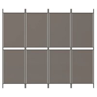 Kamerscherm met 4 panelen 200x200 cm stof antracietkleurig 3