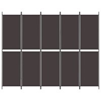 Kamerscherm met 5 panelen 250x200 cm stof bruin 3