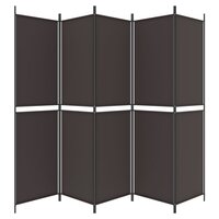 Kamerscherm met 5 panelen 250x200 cm stof bruin 5