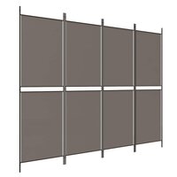 Kamerscherm met 4 panelen 200x220 cm stof antracietkleurig 2
