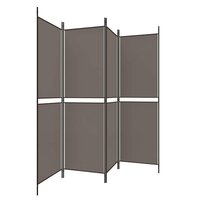 Kamerscherm met 4 panelen 200x220 cm stof antracietkleurig 4